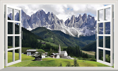 Dolomiten Magic Fenster Wand selbstklebend Aufkleber Abziehbild Druck Poster Grafik