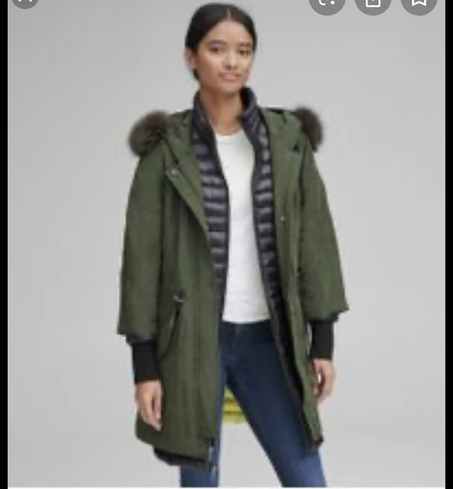 Andrew Marc PARKA DE PLUMÓN DE TELA ARRUGADA BRIXTON Verde Talla XS Foto 3 de 4