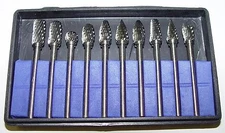 10-pc CARBIDE BURR SET – die grinder burrs double cut metal grinding bits