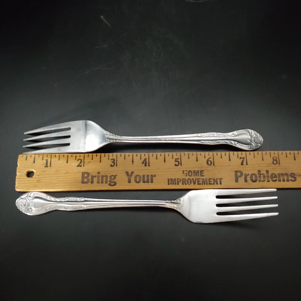 4 个晚餐叉 - 7 1/2 英寸女王花式普法尔茨格拉夫国际银色 — 第 3/4 张图片