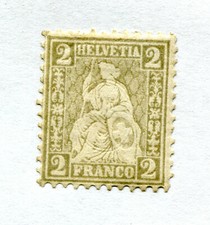ancien timbre Suisse N° 33 .Helvetia .Franco 2 centimes. belle cote