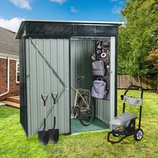 Metal Storage Shed 5x3 ft Garden Shed Waterproof with Hinged Door for Outdoor