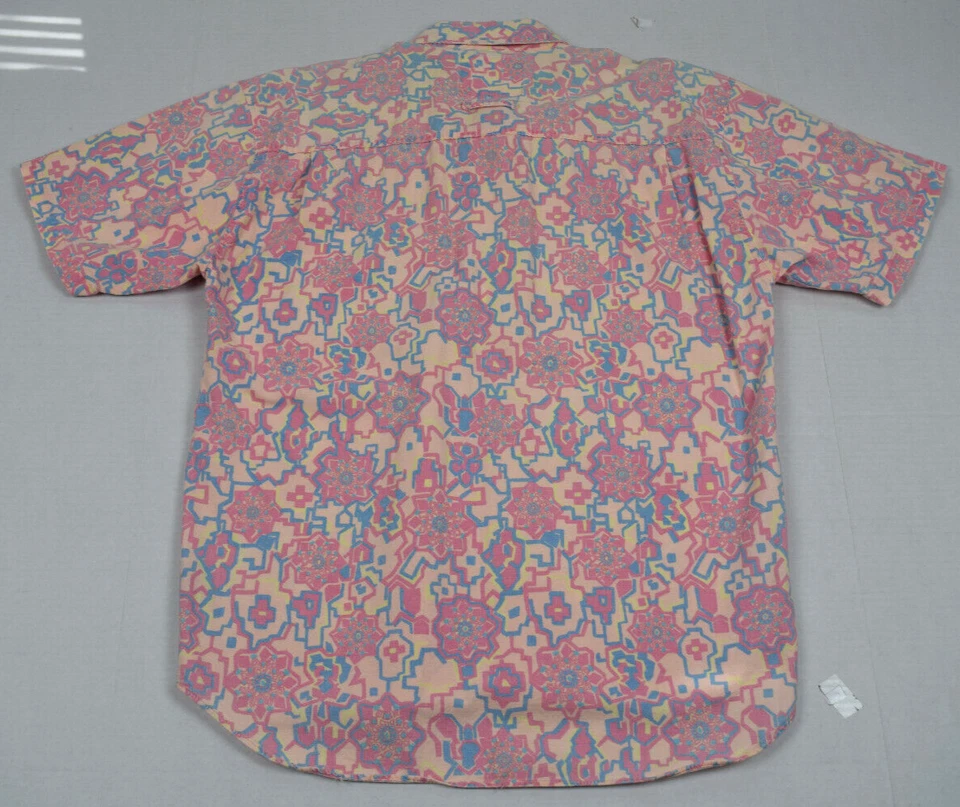 Camisa Hawaiana De Colección Talla S/M Años 80 Costa del Pacífico Carretera Rosa Psicodélico Surf Foto 3 de 4
