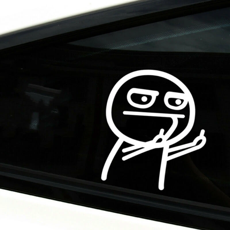 Blanco Divertido Dos Dedos Medios Vinilo Estilo Coche Pegatina Ventana Calcomanía Reflectante  Foto 4 de 4