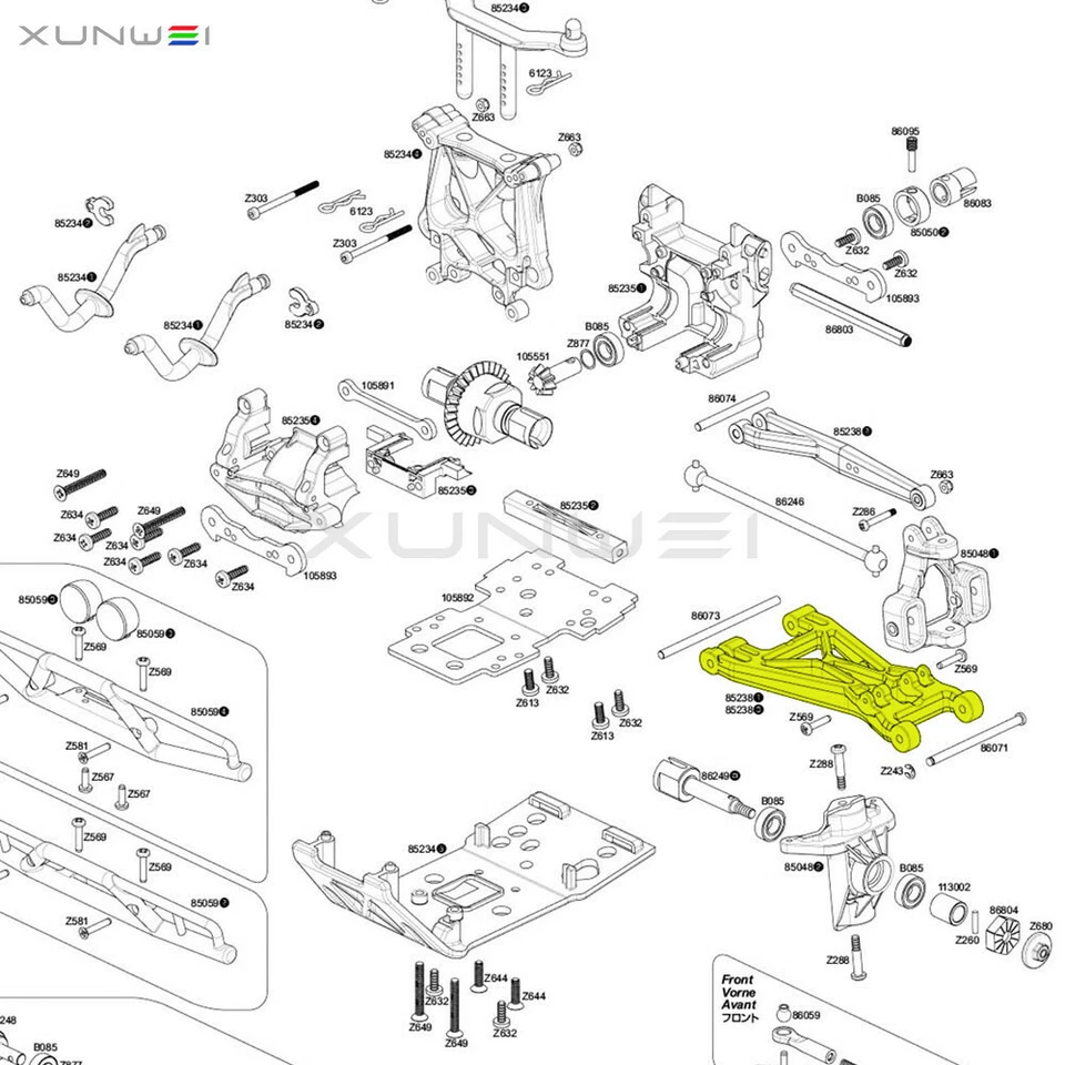 #85238 Brazos de suspensión inferiores de aluminio para 1:8 HPI SAVAGE 4.1 4.6 5.9 Super 5SC Foto 2 de 4
