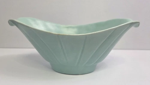 Vintage Bauer USA Pottery Green Flower Pot Potter Vase Double Spouted Art Deco