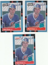 Mark Grace RC 1988 Donruss Leaf (3 Card Rookie LOT) NRMT!