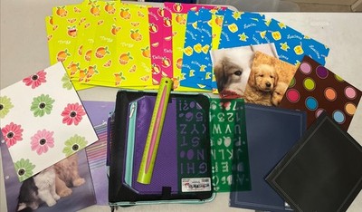 Vintage Mead Five Star Zipper 3 Ring Binder Class Act Pocket Folders Animal Lot