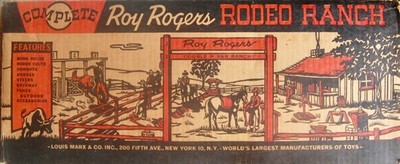 Vintage Marx Roy Rogers Rodeo Ranch Playset Double R Bar Ranch 3985. Boxed. 1956