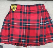 Kilt Red St Patrick's Above The knee-TARTAN pleated, skirt-type garment Small 6