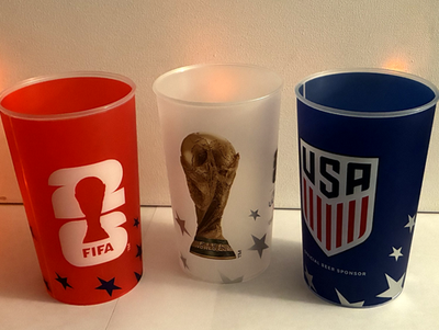 2026 FIFA World Cup USA Trophy Set Of 3 Plastic Beer Cups Michelob