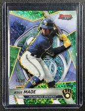 JESUS MADE 2025 BOWMAN'S BEST #TP-17 PROSPECT GREEN MINI DIAMOND REFRACTOR 53/99