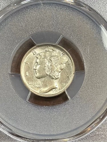 PCGS AU58 1919  MERCURY DIME BRIGHT WITH PLEASING LUSTER