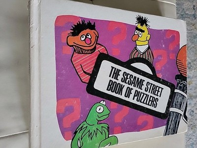 Sesame Street Vintage70s Book Lot4 Books Of Puzzlers Letters And Ppl And Things