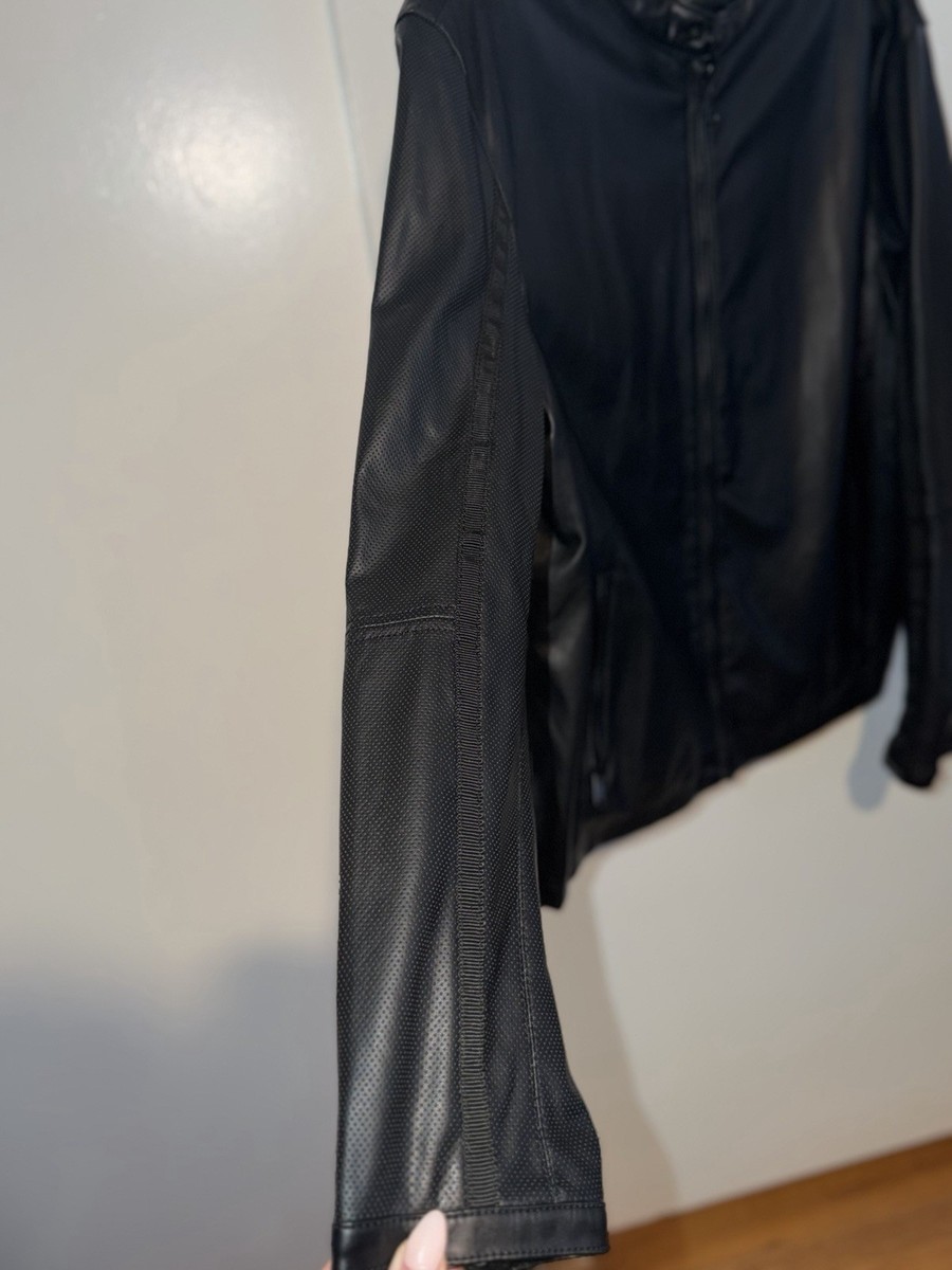 ZARA MAN Leather Black Biker Jacket Zipped Pockets Size XL | eBay