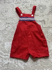 NWT VTG Shortalls Overalls 3T Classic Red Nautical Costal USA