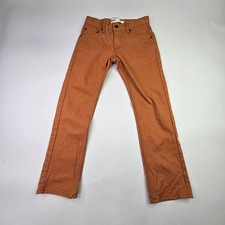 Levi's 513 Boys Pants 12 Regular Brown Corduroy Slim Straight Stretch Denim