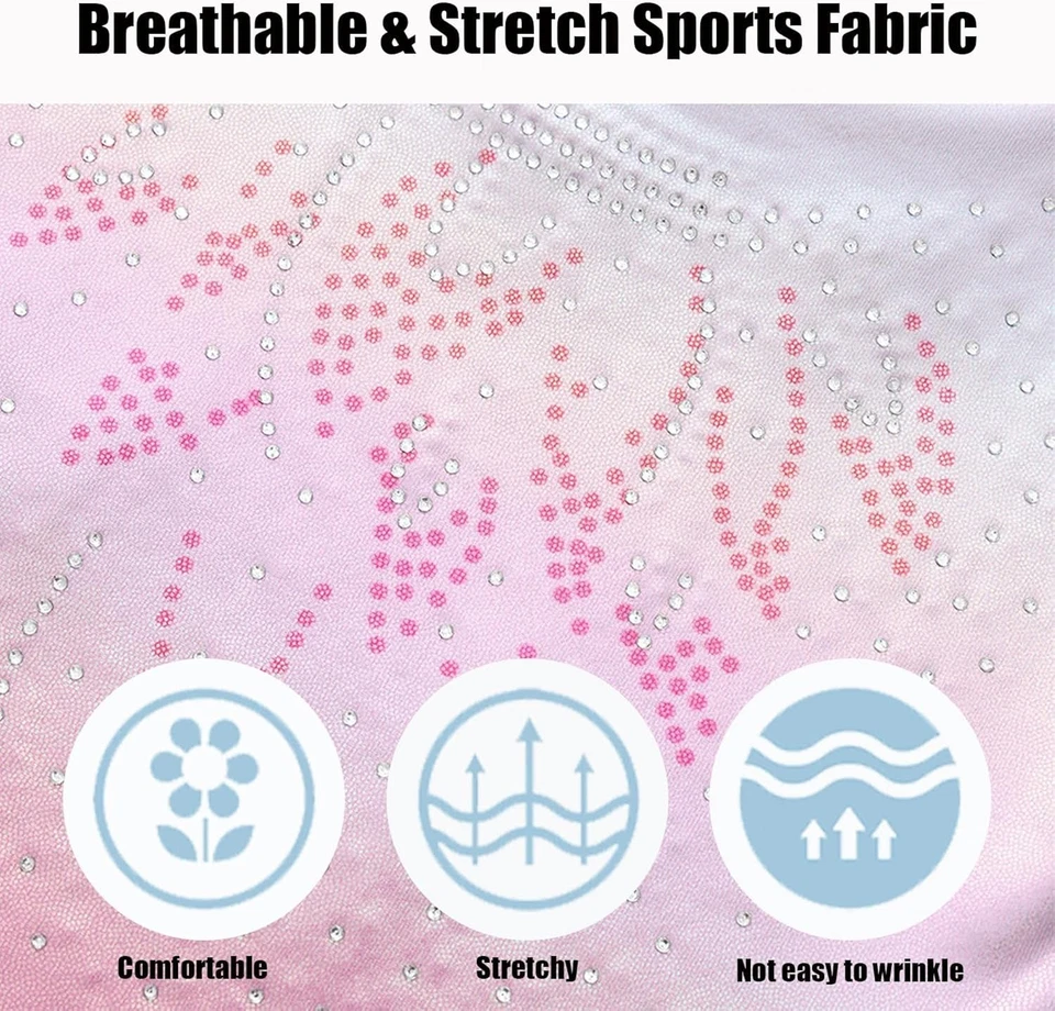 Gymnastics Leotards for Girls with Shorts Set,Long Sleeveless Dance Leotard Spar - Image 4 of 4