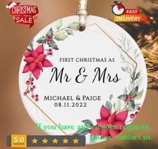 First Christmas Married Ornament, Mr and Mrs Ornament, Personalized Marriage ...