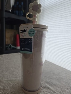 Zak! Double Wall Insulated Drink With Lid And Straw Hello Kitty Plastic
