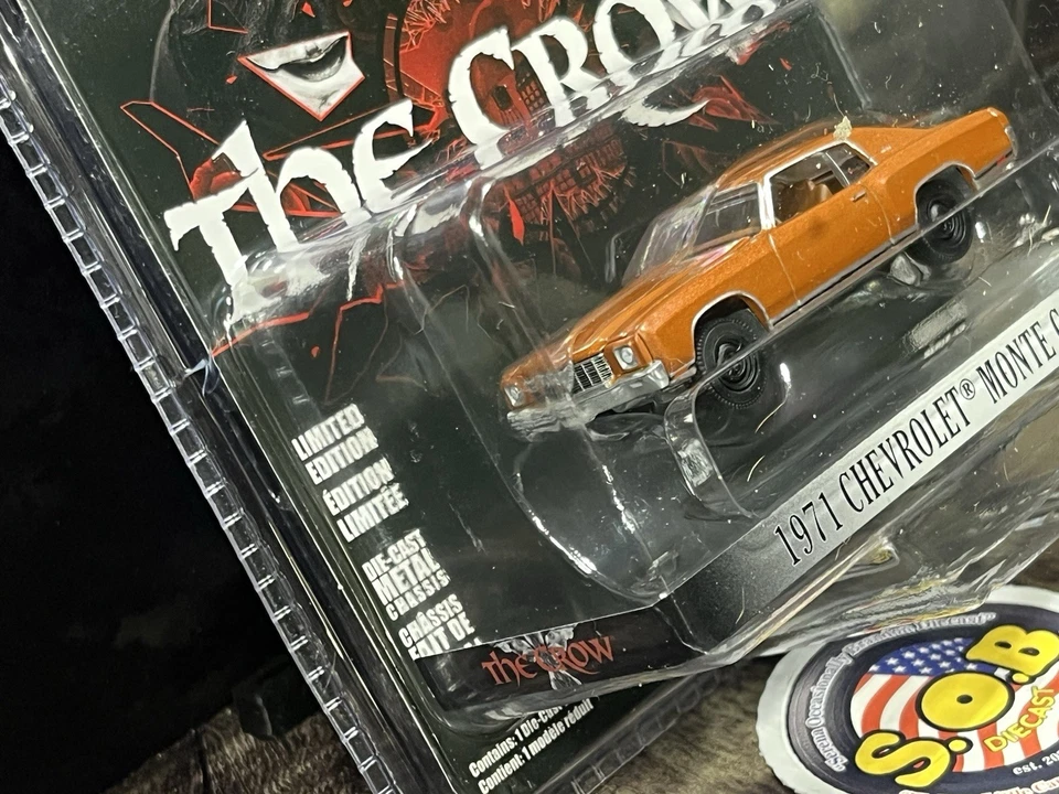 Chevrolet Monte Carlo 1971 Greenlight The Crow diecast sellado usado casi nuevo estado Foto 4 de 4