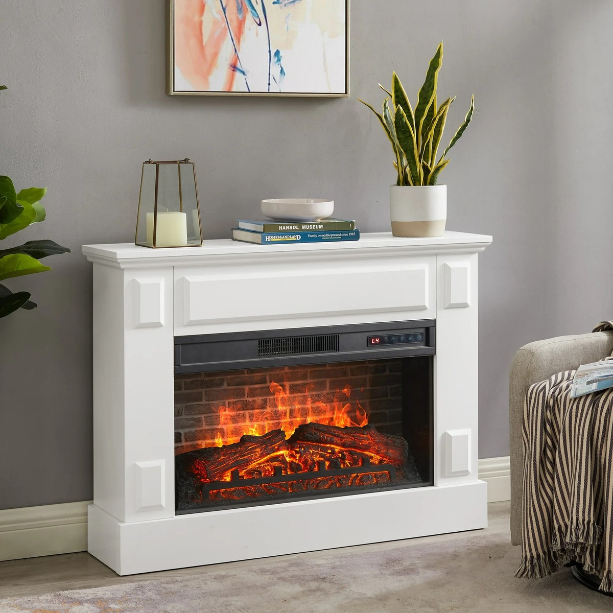 Old Captain MJ23-FP28K-40A 40in Fireplace, White Finish | eBay