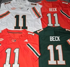 Fast Free Shipping! Carson Beck Miami Hurricanes Stitched Jersey 11