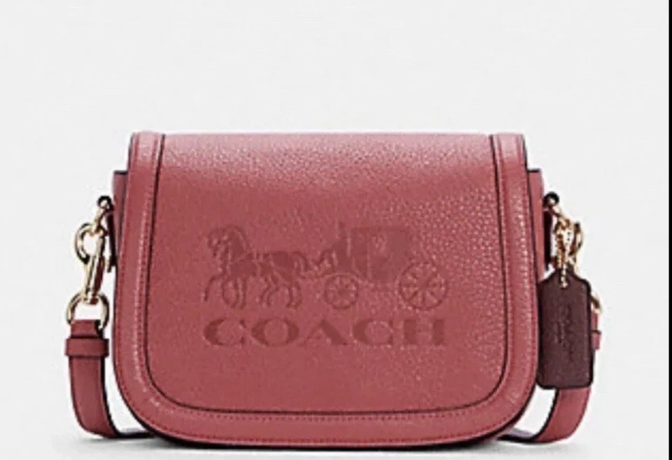 Bolso Coach Saddle con Cartera Caballo y Carruaje Dorado/Amapola Malva Rojo Silenciado y2k Kawaii Foto 4 de 4