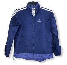 Vintage Adidas Windbreaker Full Zip Jacket, Navy Blue, Womens Small 90  s