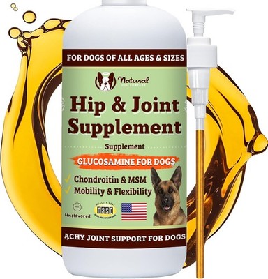 Liquid Glucosamine Hip & Joint Oil Dogs 16 oz Extra Strength Cartilage & Joint