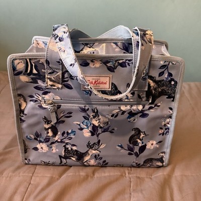 Cath kidston zip shopper/tote bag Blue Woodland Floral Oilcloth