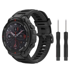 MoKo Watch Band Compatible with Amazfit T-Rex/T-Rex Pro 140 mm, Black
