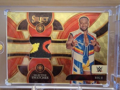 2024 Panini Select WWE Big E Selective Swatches (MEM) Gold Vinyl 1 of 1