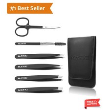 Eyebrow Tweezers Set 6 PCS, Professional Stainless Steel Eyebrow Tweezers Kit...