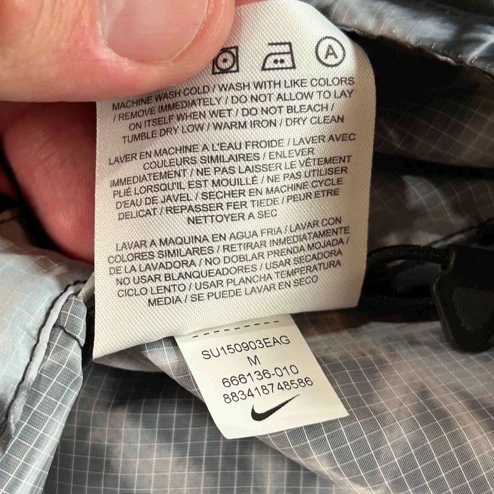 Nike SB Windbreaker Jacket Tie Dye Black White Full Zip Hooded Mens Medium M - Image 4 of 4