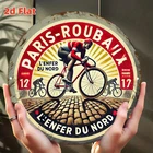 Vintage Paris Roubaix Bicycle Race Tin Metal Signs Home Décor 8x8