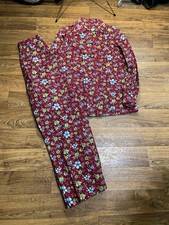 Vtg 60s 70s Leisure Suit Womens Shirt Pants 24 x 27 Disco Floral Handmade 1 Of 1