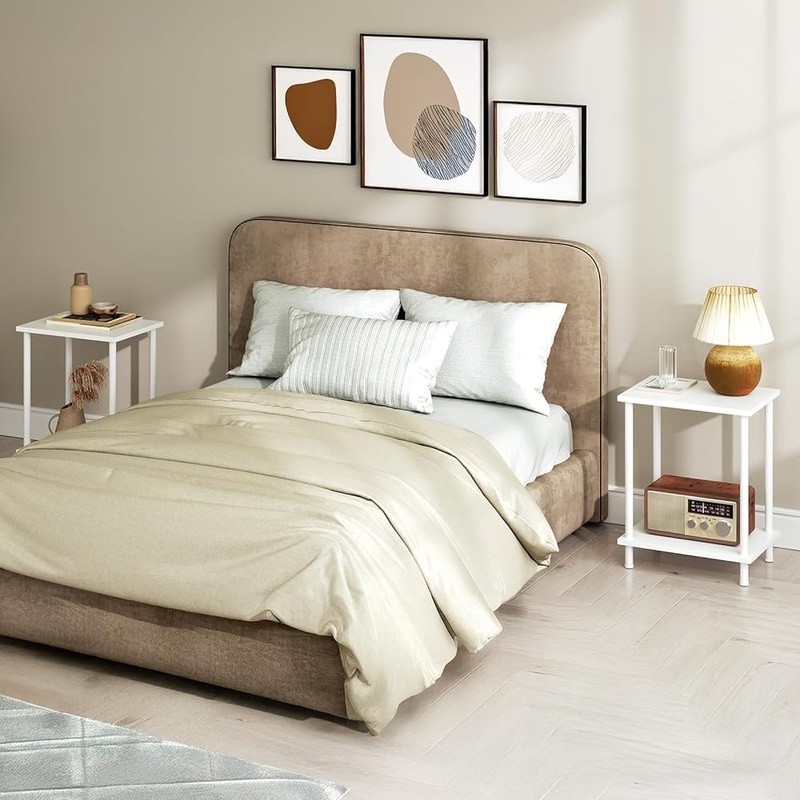 Industrial Side Table Minimalist End Table Adjustable Feet No Tools Assembly New