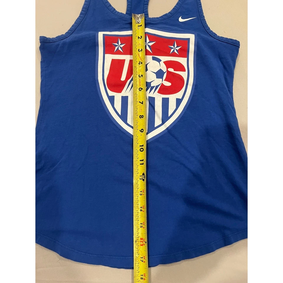 Nike Womens USA Soccer Tank Top Racerback Blue Sleeveless Athletic Tee - Image 4 of 4
