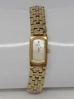Vintage Seiko 2E20 Petite Yellow Gold Tone Small Tank MOP DIAL watch 13.5mm