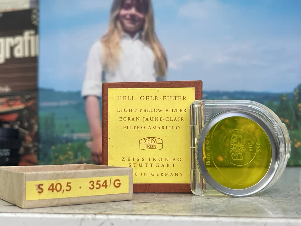 Zeiss Ikon Stuttgart 354/G Farbfilter filter S 40,5 G 40,5 mm 2x Gelb yellow OVP - Bild 4 von 4