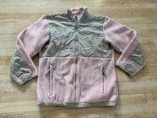 The North Face Denali Youth XL Full Zip Jacket Pink Gray Polartec Fleece