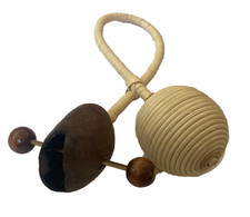 Pangi Seed Pod Handle Shaker Rattle Indonesian Instrument Toy Present Bamboo