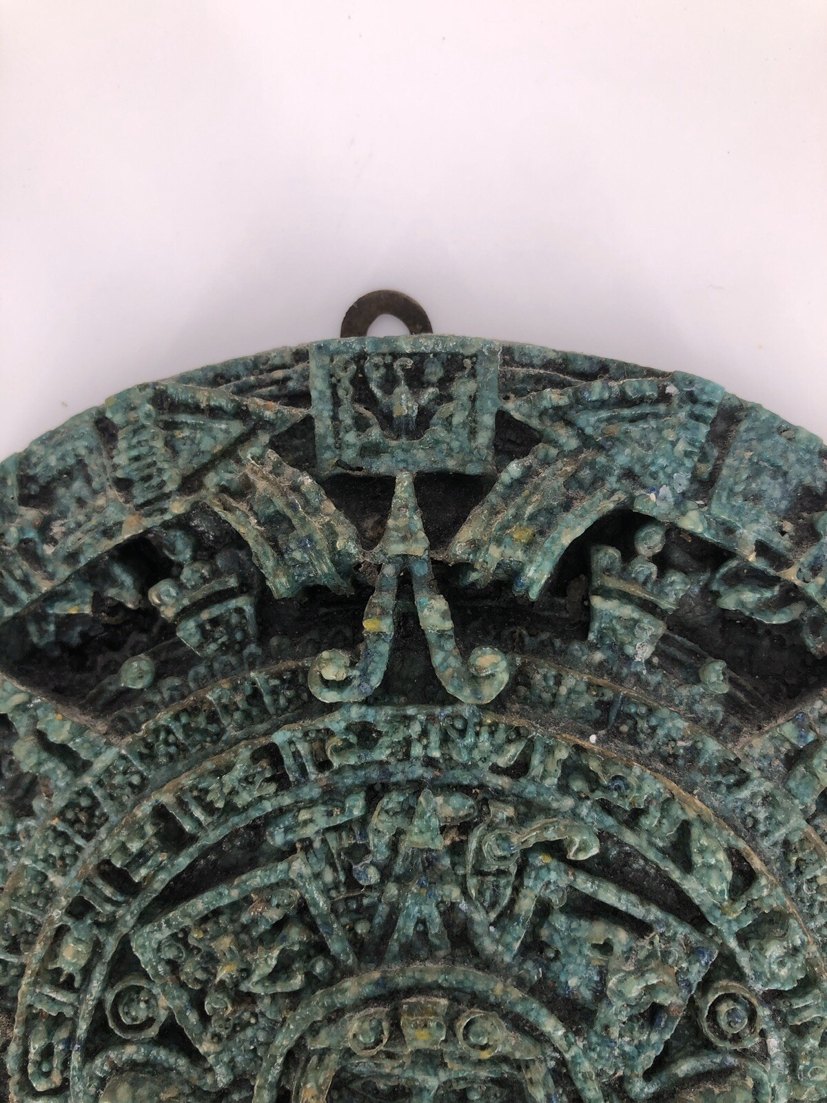 Vintage AZTEC Mayan Sun Calender Jade Green Mixed Stone Wall Plaque 7” |  eBay