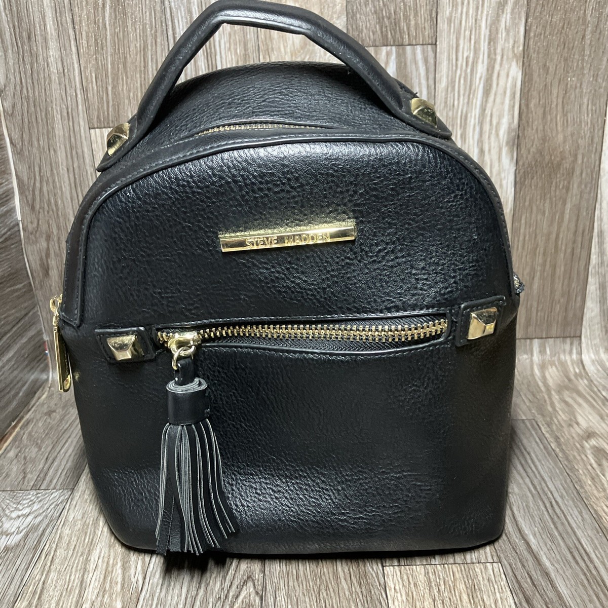 Steve Madden Black and Gold Backpack Steve Madden Mini Backpack – black-willow-designs main image 3