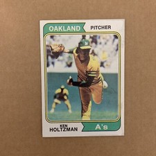 1974 Topps Ken Holtzman # 180 Oakland Athletics A’s Baseball Card