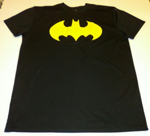 Batman schwarz Polyester Shirt 2X Symbol gelb DC Comics Freizeit Training Laufen - Bild 2 von 6