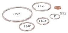 Heavy Duty Split Key Rings - Pick Size/Qty - 1" 2" 3" Inch - 10 25 50 100 1000