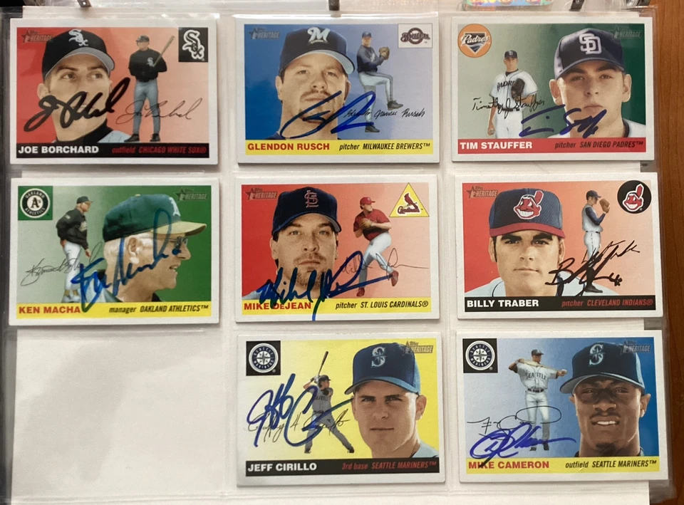 TOPPS HERITAGE BASEBALL SIGNED AUTOGRAPHED CARDS 2001, 2002, 2003, 2004, 07, 09 - Image 3 of 4