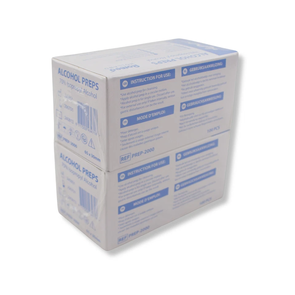 Romed Alkoholtupfer 65 x 30 mm, 2-lagig, Set 2 x 100 St, hygienisch eingesiegelt - Bild 2 von 3